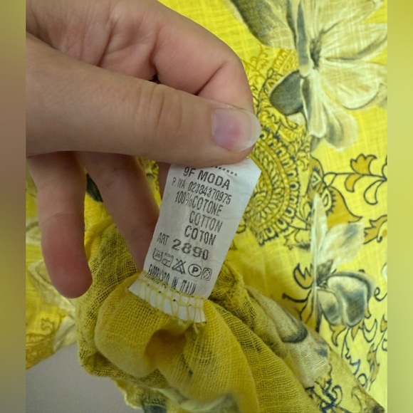 Made in Italy NEW gauzy cotton Floral Yellow lightweight Top - Picture 8 of 9
